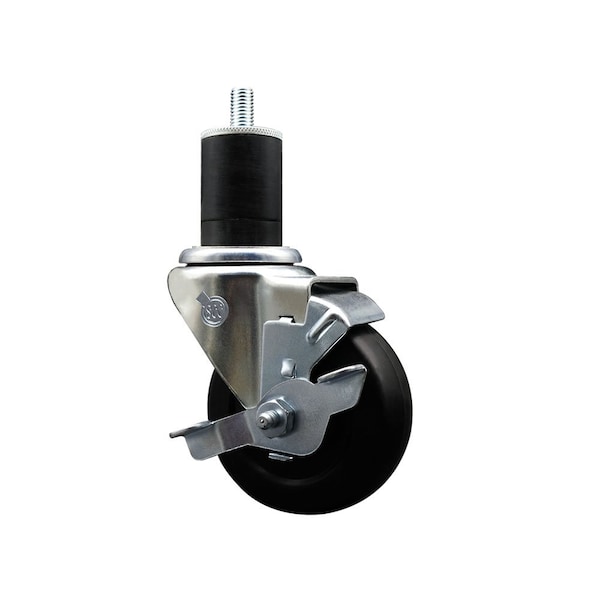 3.5'' Soft Rubber Swivel 1-3/4'' Expanding Stem Caster with Brake